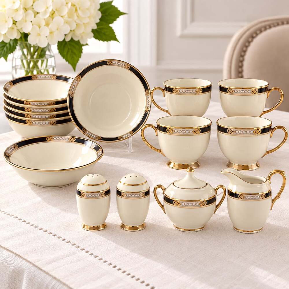Lenox Hancock Presidential Porcelain Dinnerware Service 16 piece Set